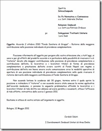 lettera coordinamento emilia