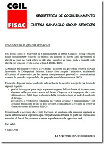 comunicato quadri sindacali