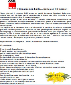 l'8 marzo non basta....Basta con l'8 marzo!